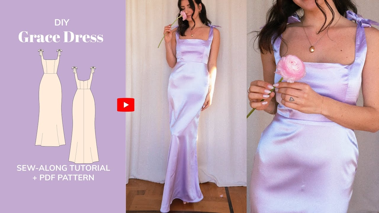Grace Dress Maxi DIY Satin Square Neck Maxi Dress Sewing Tutorial YouTube Grace Dress Maxi DIY Satin Square Neck Maxi Dress Sewing Tutorial YouTube