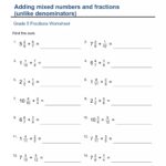 Grade 5 Adding Fractions Mixed Numbers PDF