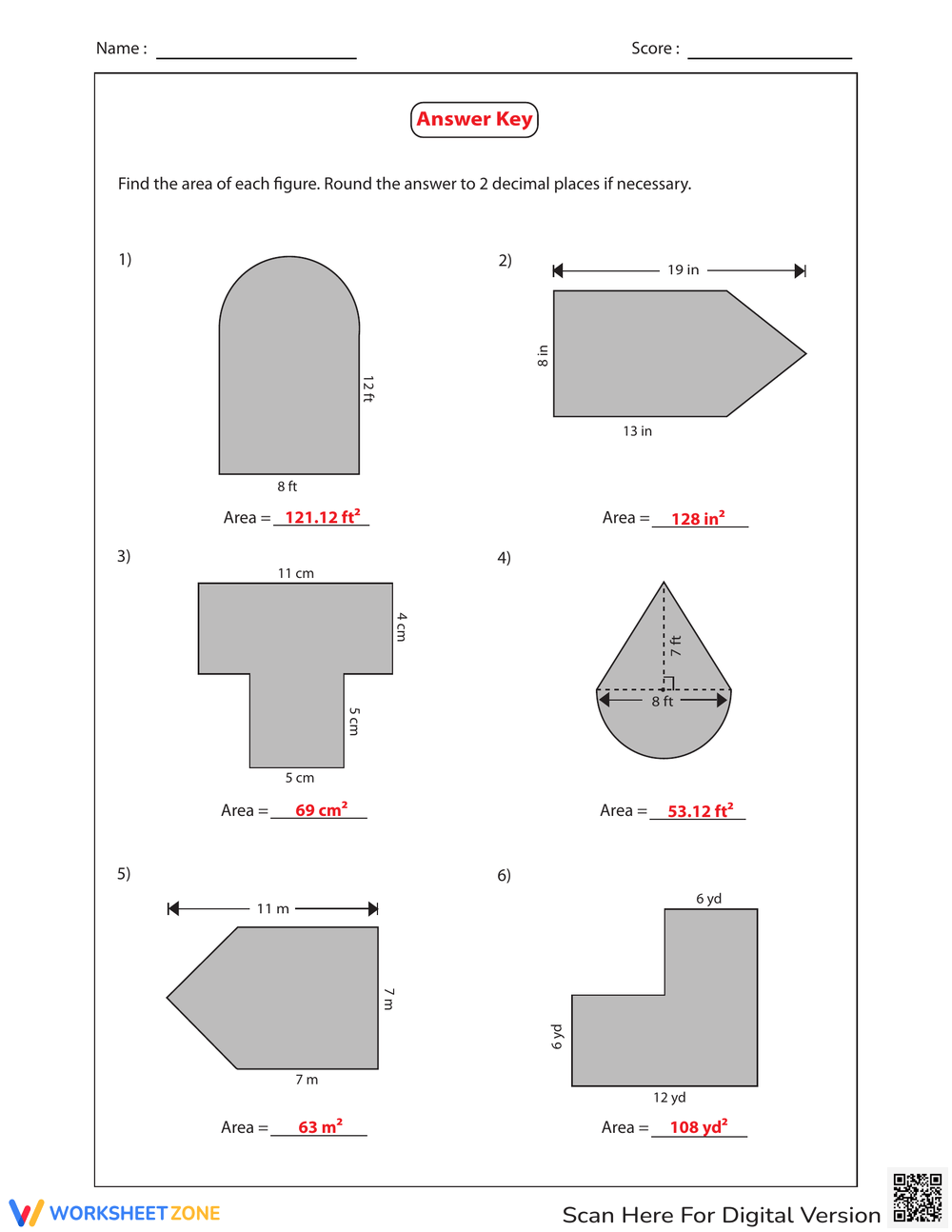 area of compound figures worksheet area of compound figures worksheet