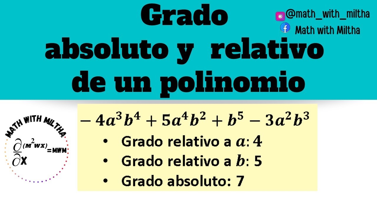 Grado Absoluto Y Relativo De Un Polinomio YouTube Grado Absoluto Y Relativo De Un Polinomio YouTube