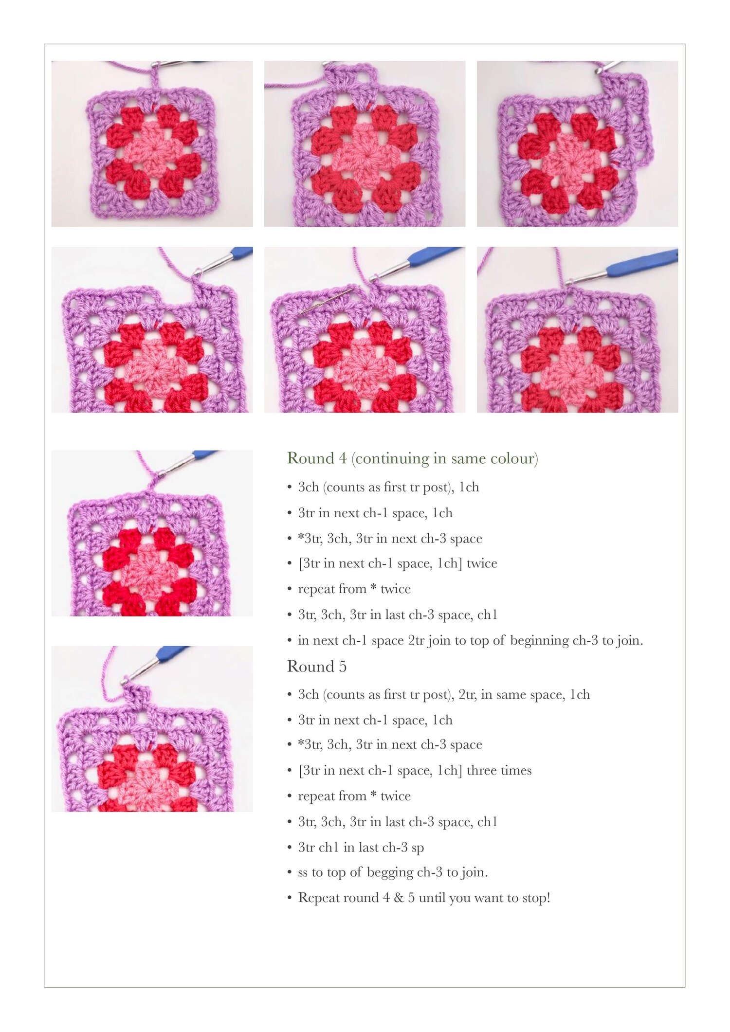 Granny Square Free Crochet Tutorial EMMA LEITH