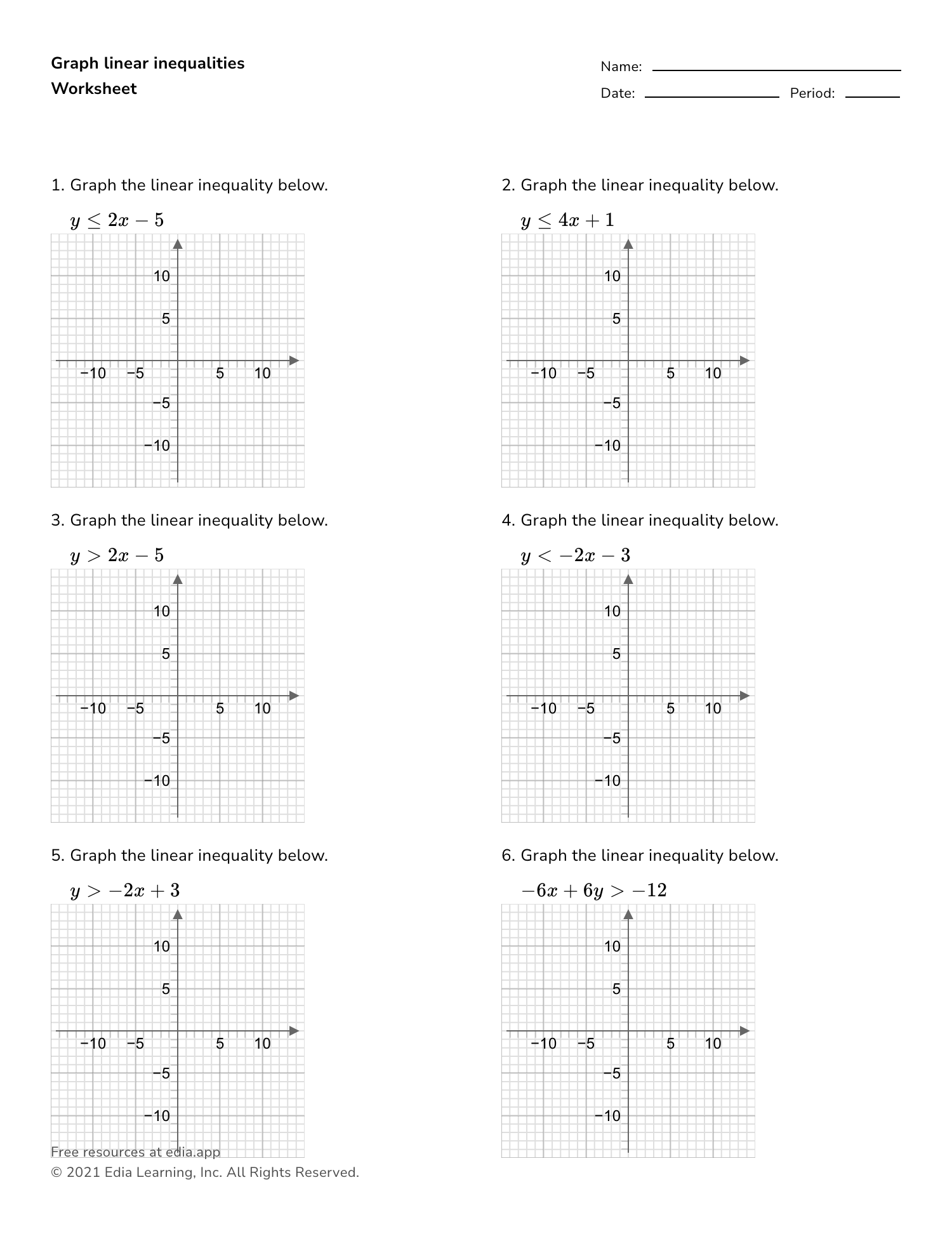 Graph Linear Inequalities Worksheet Graph Linear Inequalities Worksheet