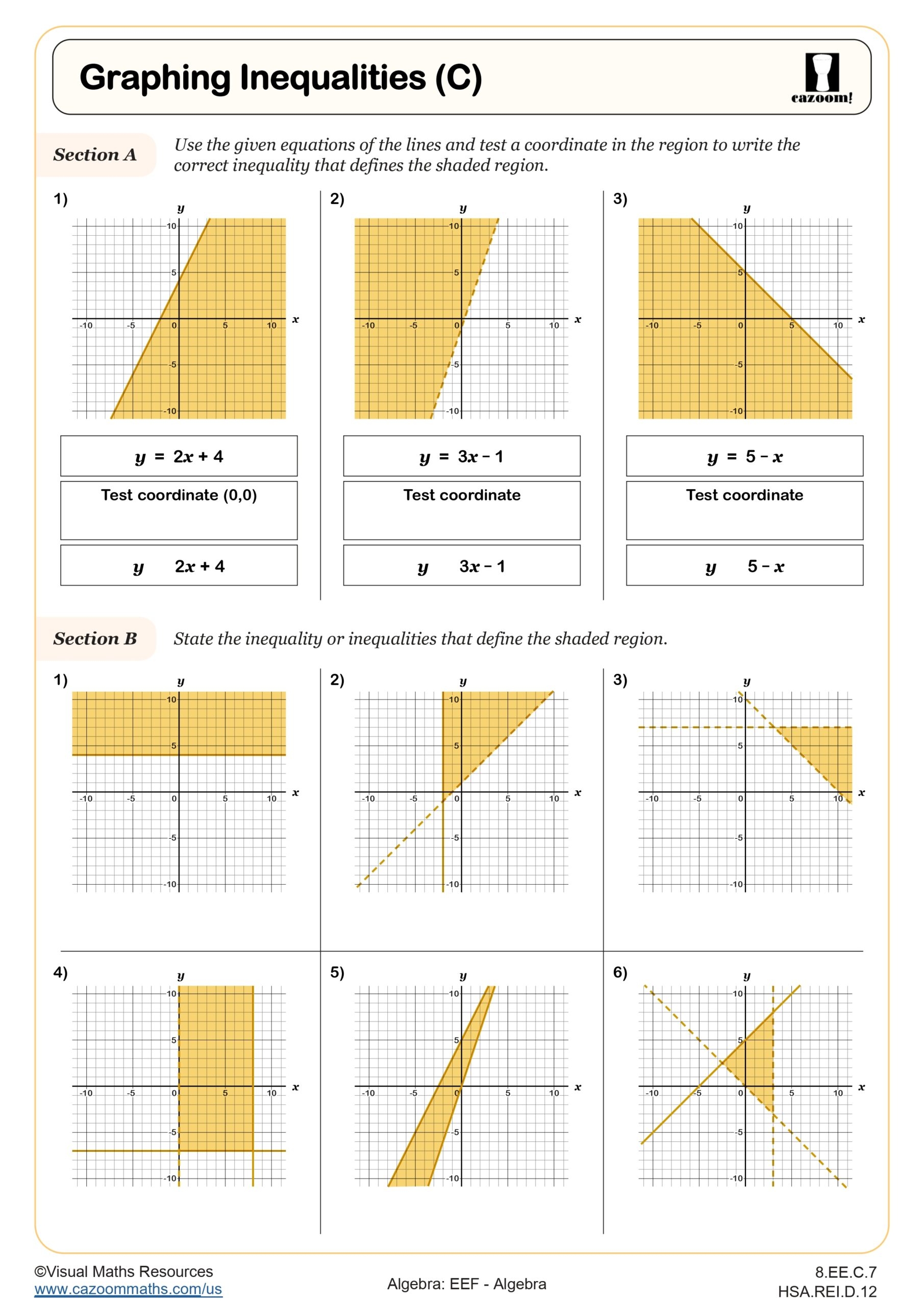 Graphing Inequalities C Worksheet Fun And Engaging Middle School And High School Math Worksheet Cazoom Math Graphing Inequalities C Worksheet Fun And Engaging Middle School And High School Math Worksheet Cazoom Math