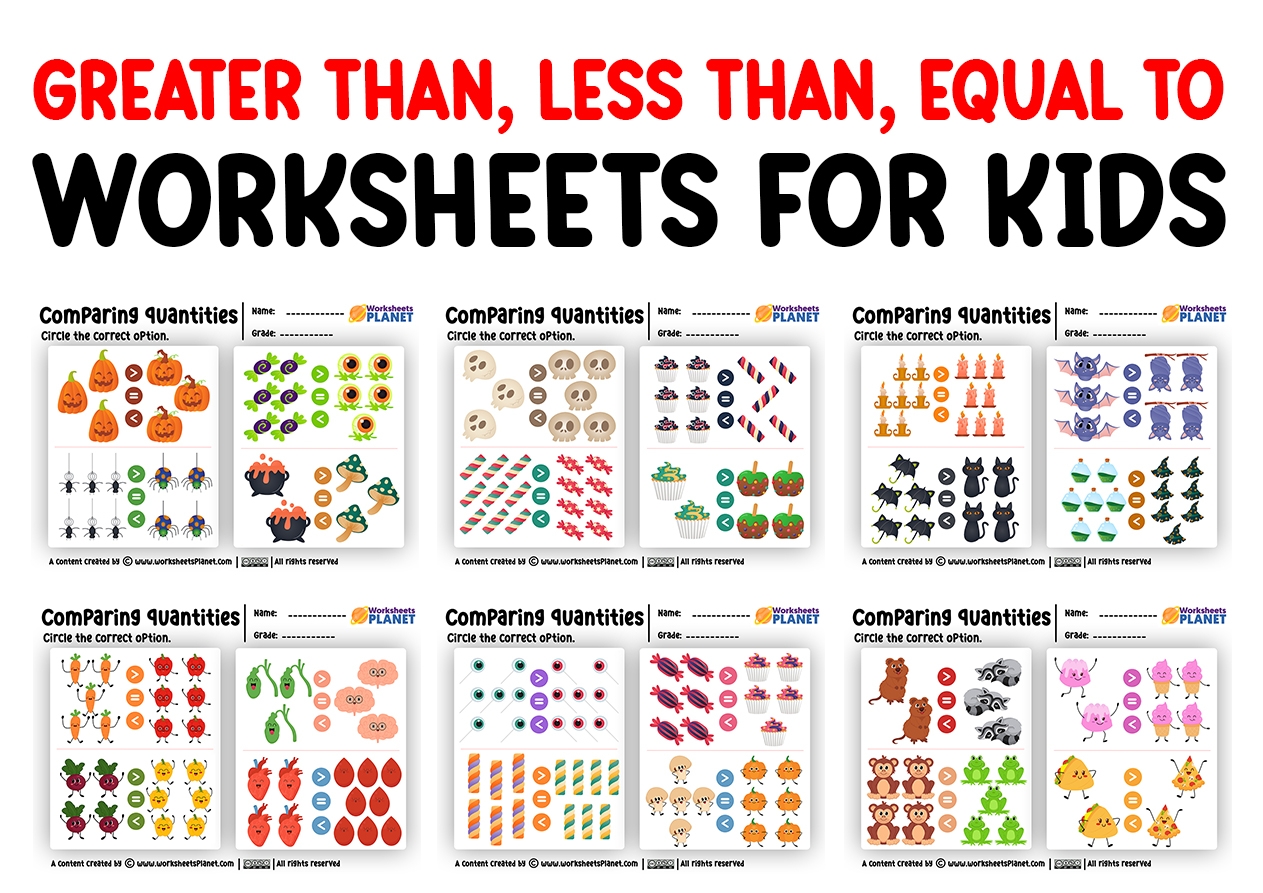 greater than and less than worksheets