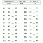 Greater Than Less Than Worksheet Comparing Numbers To 100 Worksheets Library