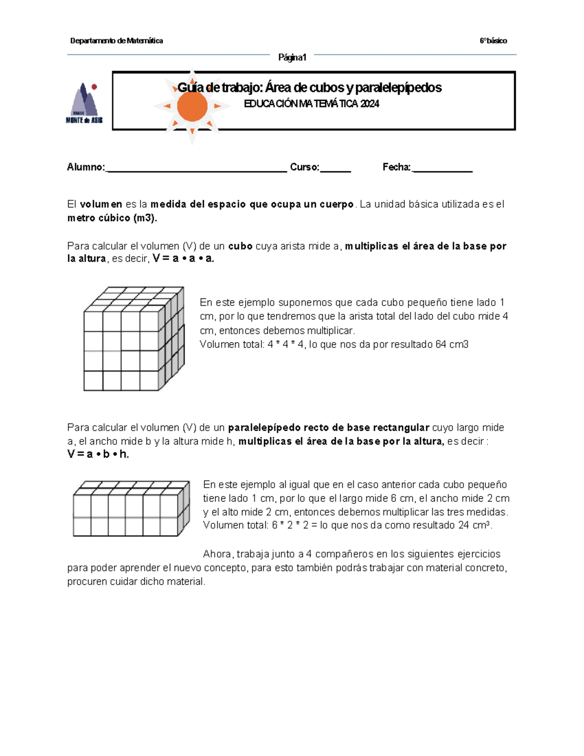 Gu a De Trabajo rea Y Volumen De Cubos Y Paralelep pedos 6 B sico Studocu Gu a De Trabajo rea Y Volumen De Cubos Y Paralelep pedos 6 B sico Studocu