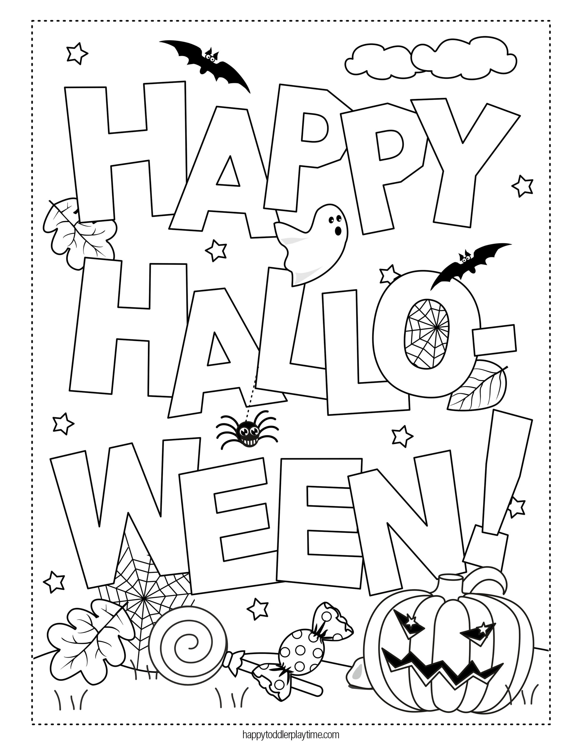 Halloween Coloring Pages For Kids Happy Toddler Playtime