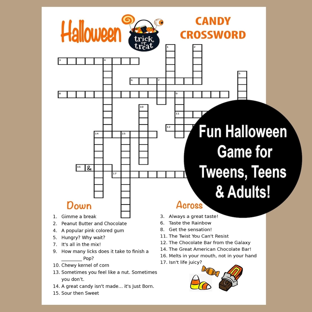 Halloween Crossword Puzzle Halloween Tween Teen Adult Game Halloween Party Game Printable Halloween Trivia Game Halloween Candy Game Etsy Halloween Crossword Puzzle Halloween Tween Teen Adult Game Halloween Party Game Printable Halloween Trivia Game Halloween Candy Game Etsy