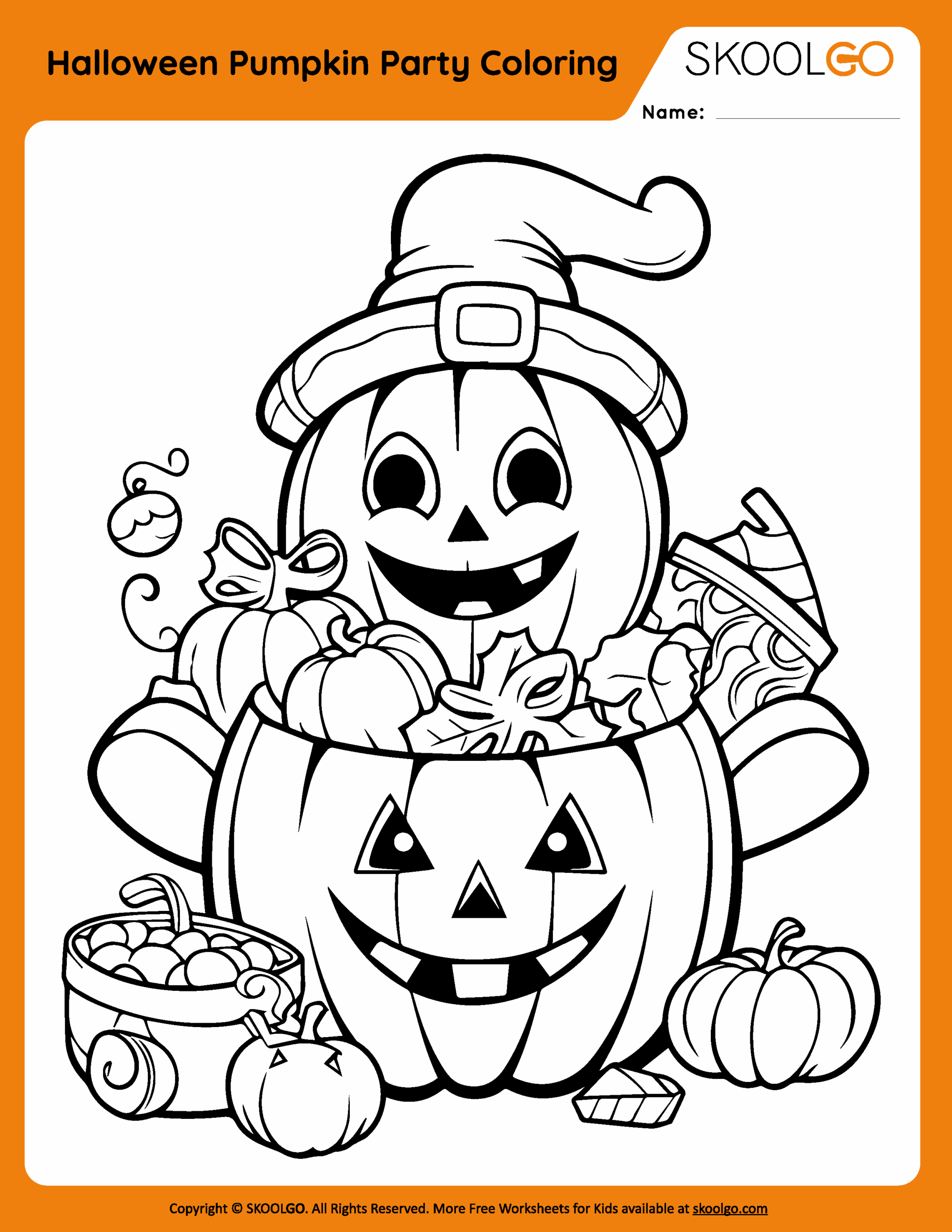 Halloween Pumpkin Party Coloring SKOOLGO