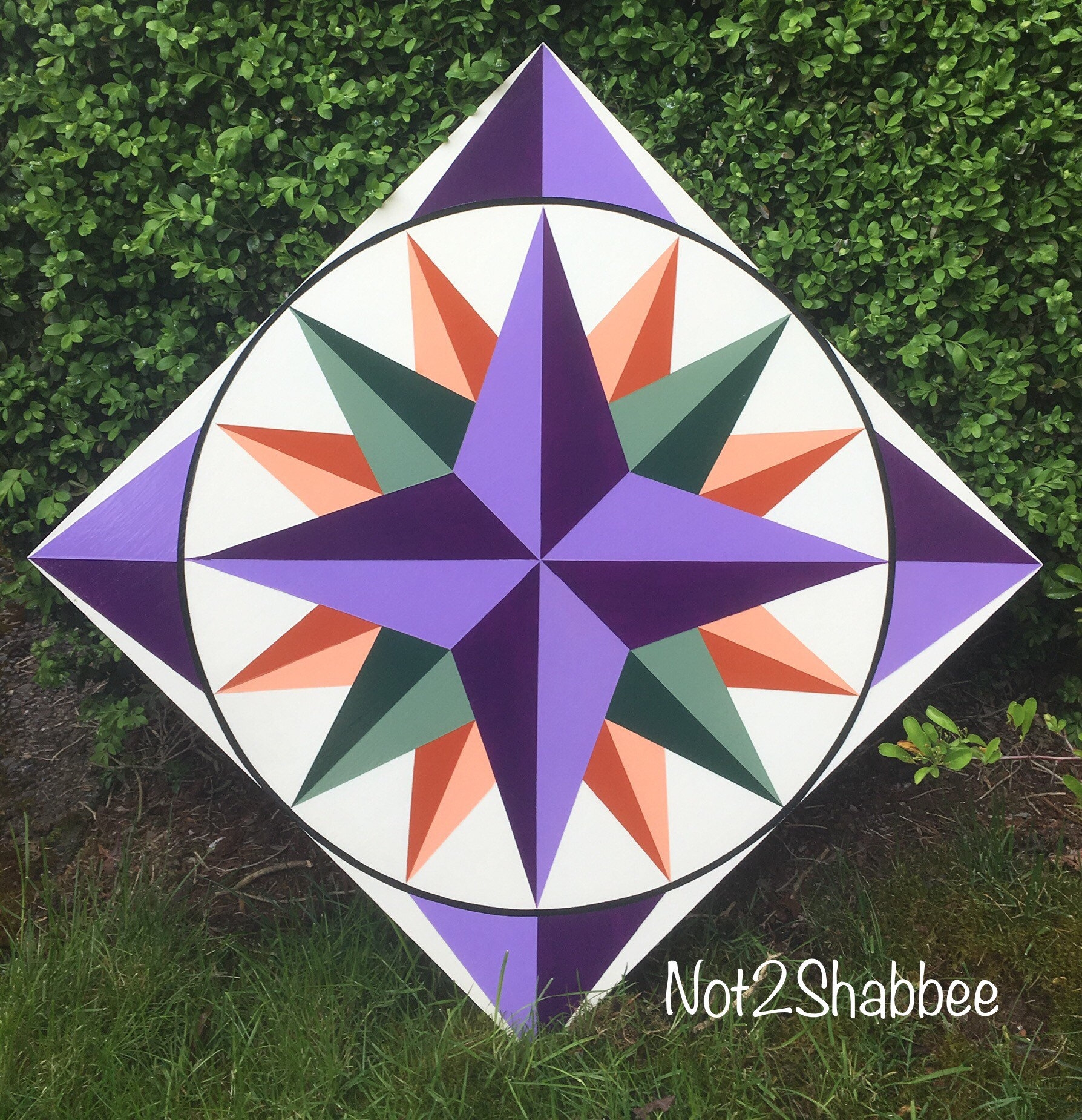 Hand Painted Mariner s Compass Barn Quilt Outdoor Wood Art 24 x 24 Etsy