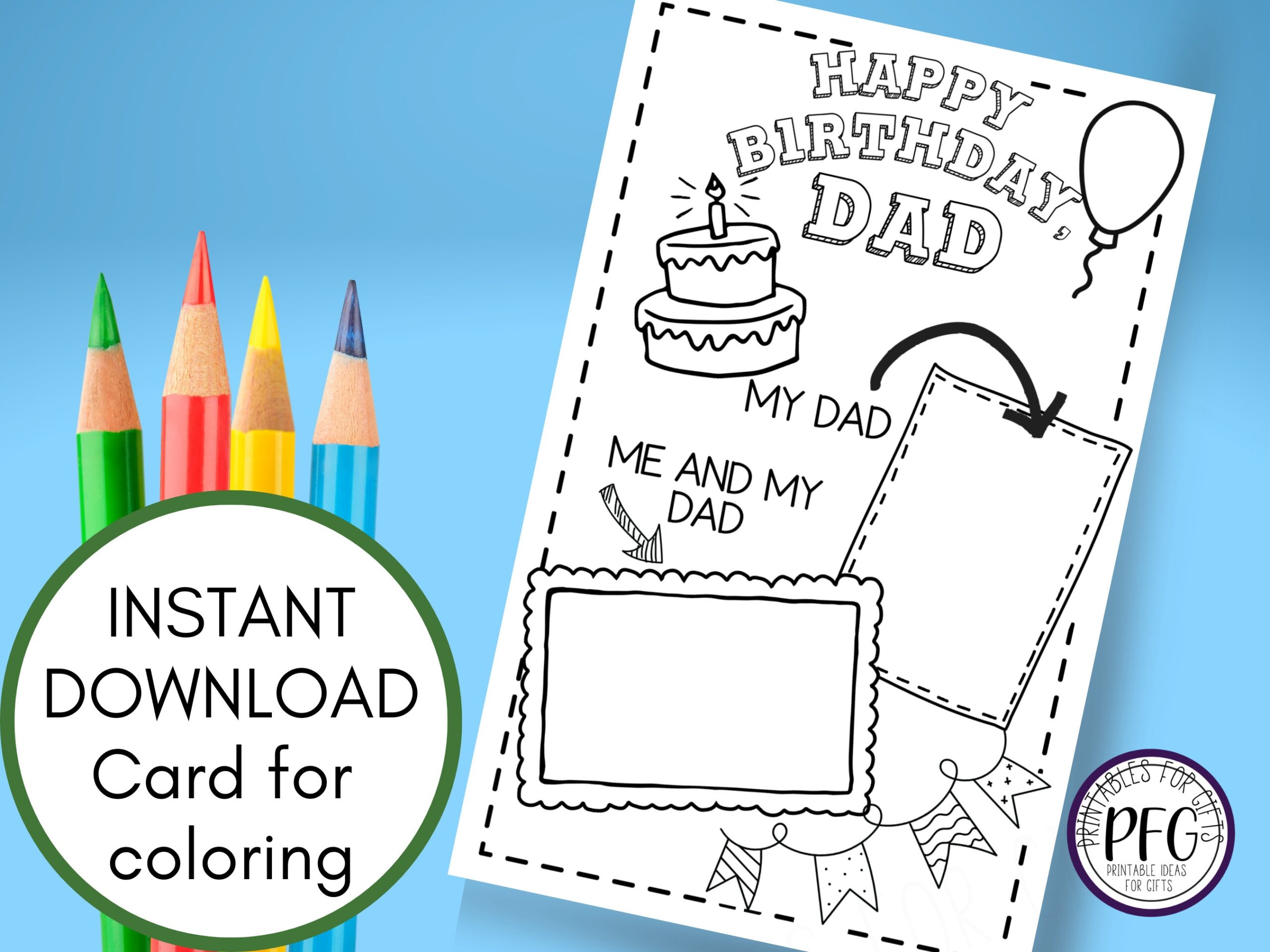 Happy Birthday Card For Dad Printable Coloring Page Father Birthday Gift All About My Daddy Fill In The Blank Template DIY Gift For Dad Etsy