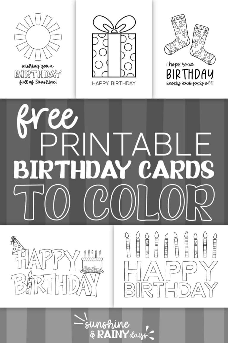 Happy Birthday Coloring Cards Sunshine And Rainy Days Happy Birthday Coloring Cards Sunshine And Rainy Days