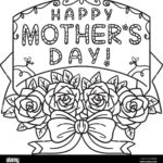 Happy Mothers Day Isolated Coloring Page For Kids Stock Vector Image Art Alamy