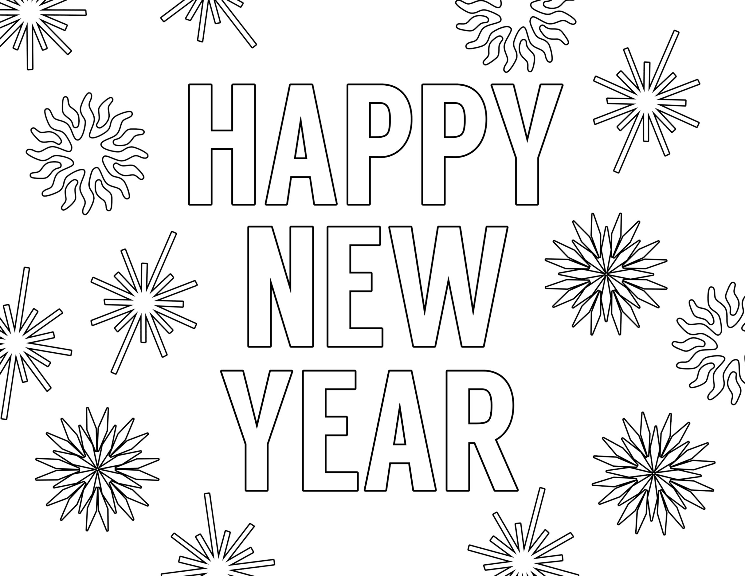 happy new year coloring page happy new year coloring page