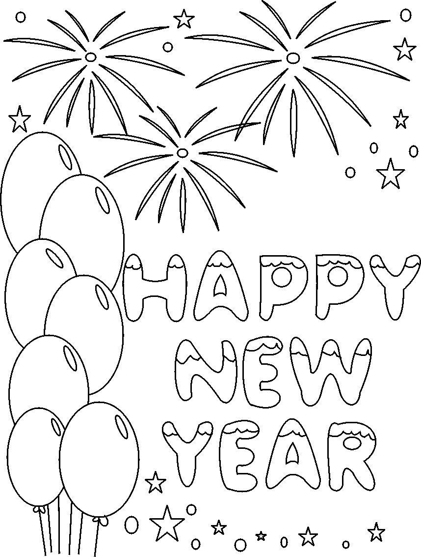 Happy New Year Coloring Printable Pages Happy New Year Coloring Printable Pages