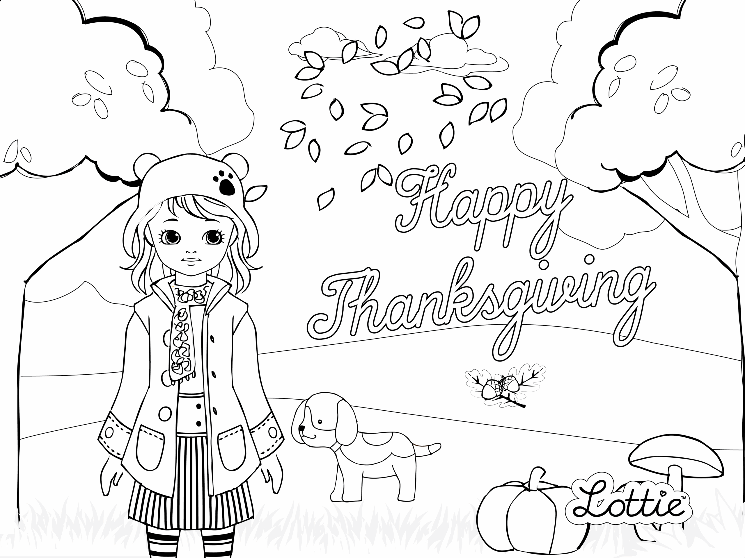 Happy Thanksgiving Colouring Sheet