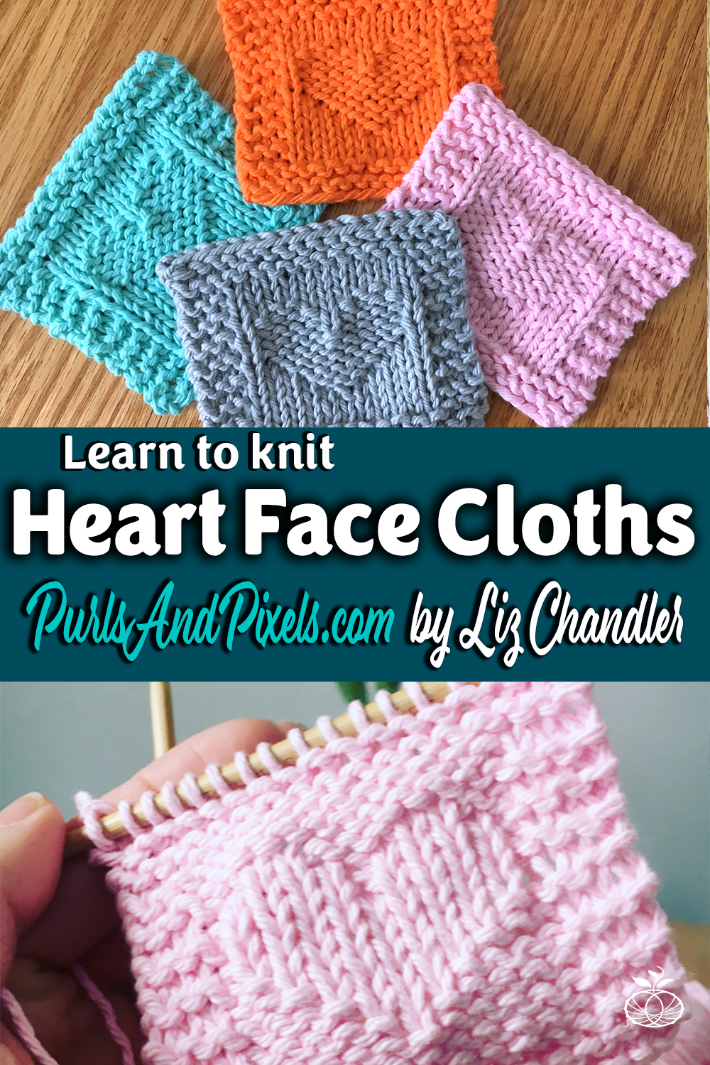 Heart Face Scrubby Free Knitting Pattern PurlsAndPixels