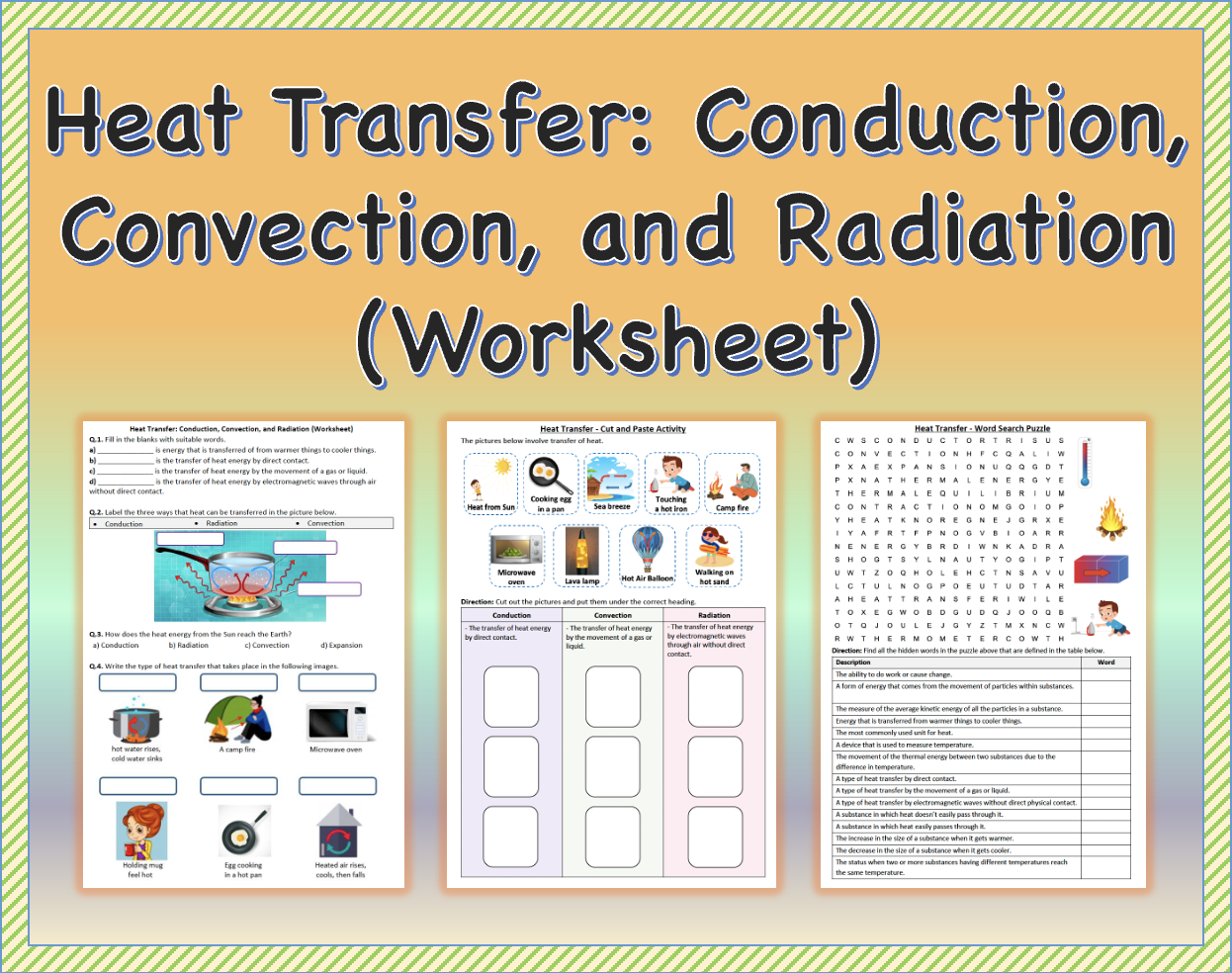 conduction convection radiation worksheet conduction convection radiation worksheet