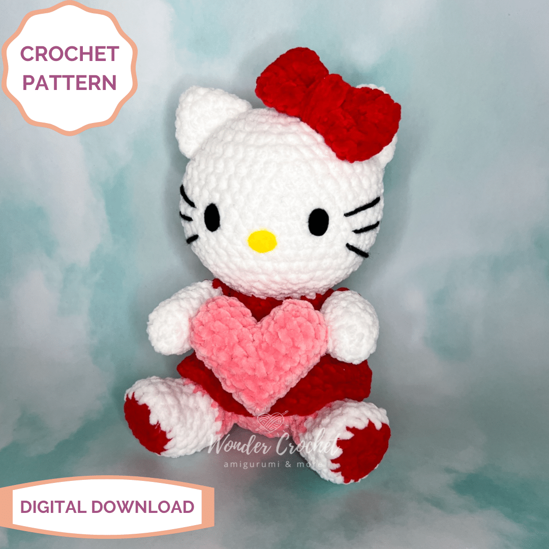Hello Kitty Valentines Plush Crochet PATTERN Wonder Crochet Hello Kitty Valentines Plush Crochet PATTERN Wonder Crochet