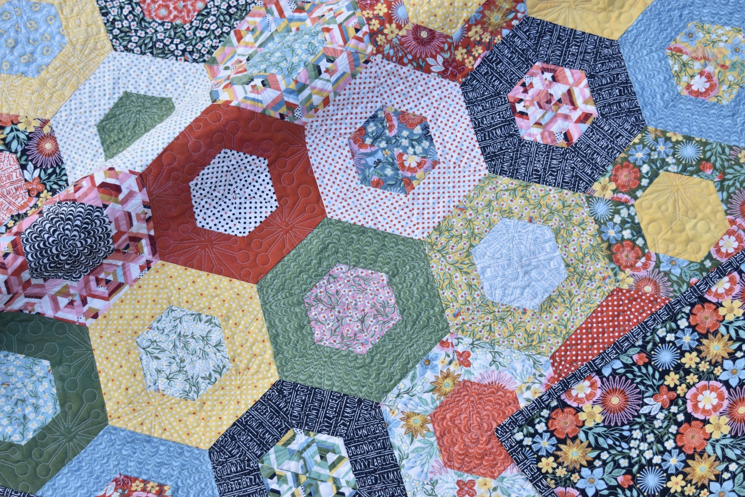 Hexaround a FREE Jelly Roll Quilt Pattern Material Girl Quilts