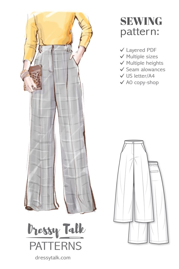 sewing pattern for wide leg trousers sewing pattern for wide leg trousers
