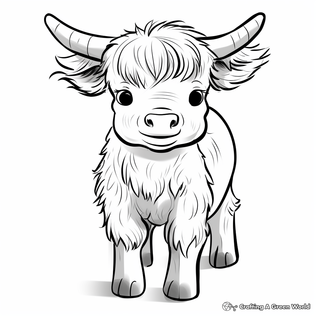 highland cow colouring pages