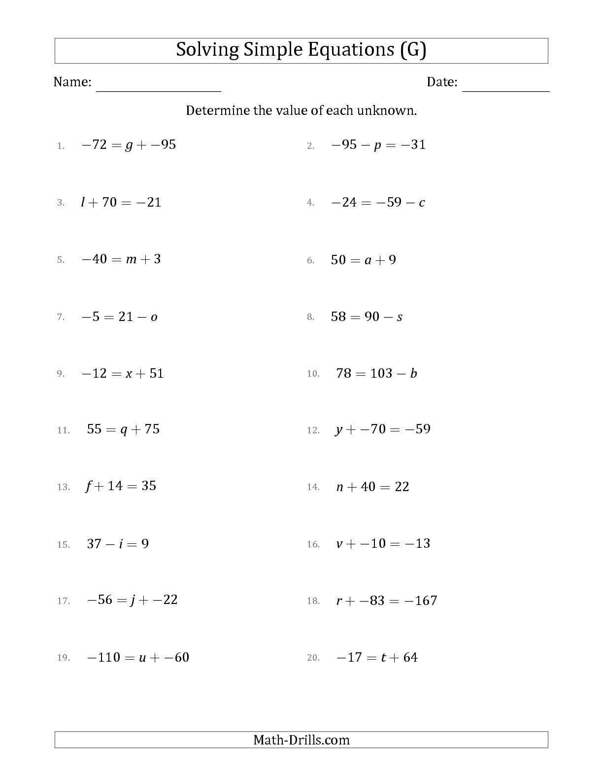 Holt Algebra 2 3A Solving Multi Step Equations 3 step Worksheets Library
