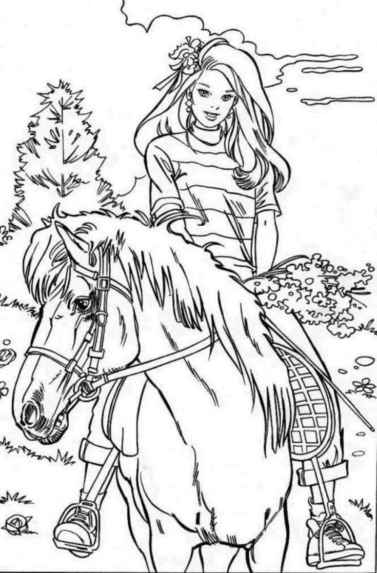 Horse And Rider Printable Coloring Pages