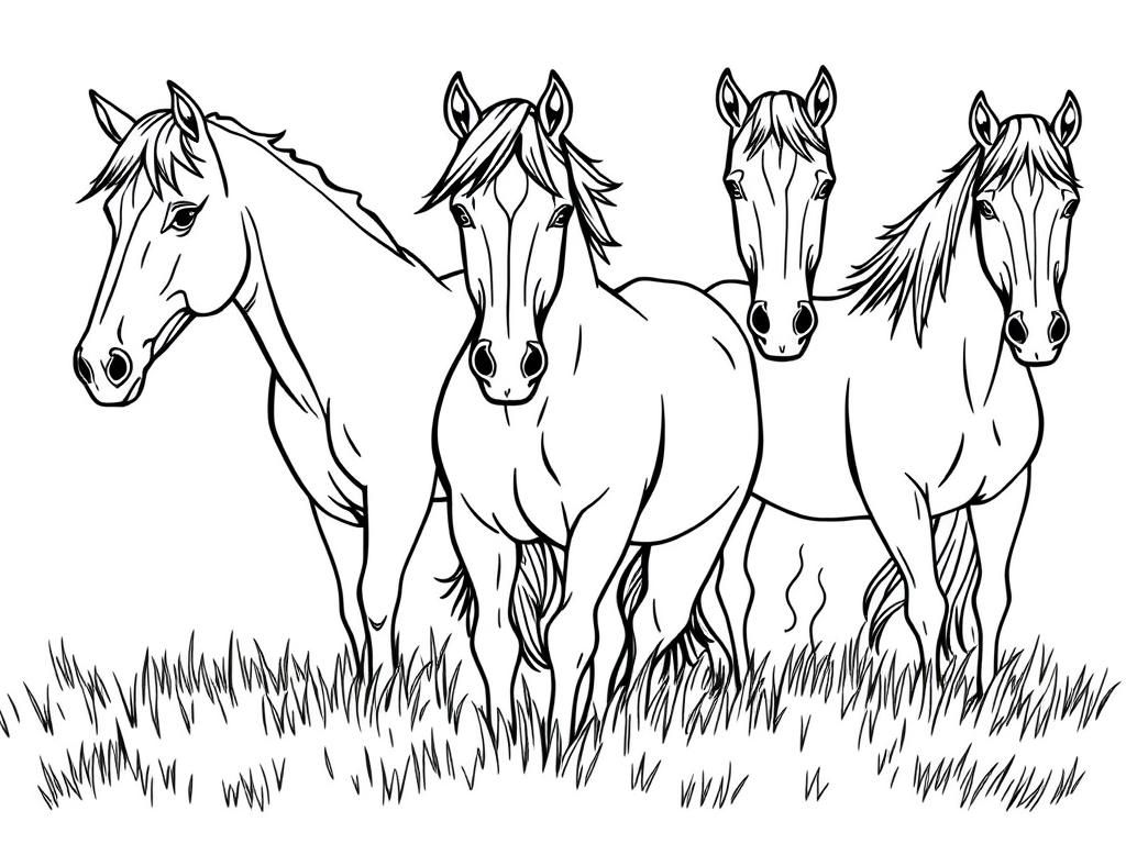Horses Coloring Page Free Printable Coloring Page