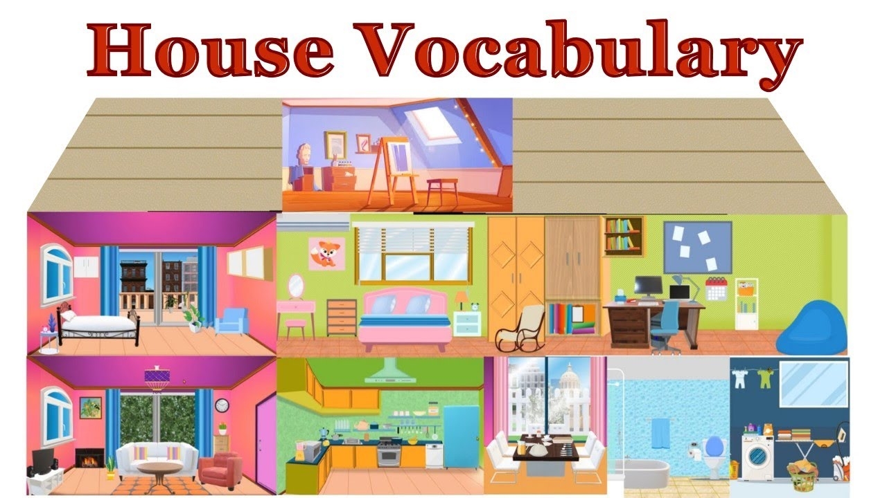 House Vocabulary In English Parts Rooms And Objects YouTube