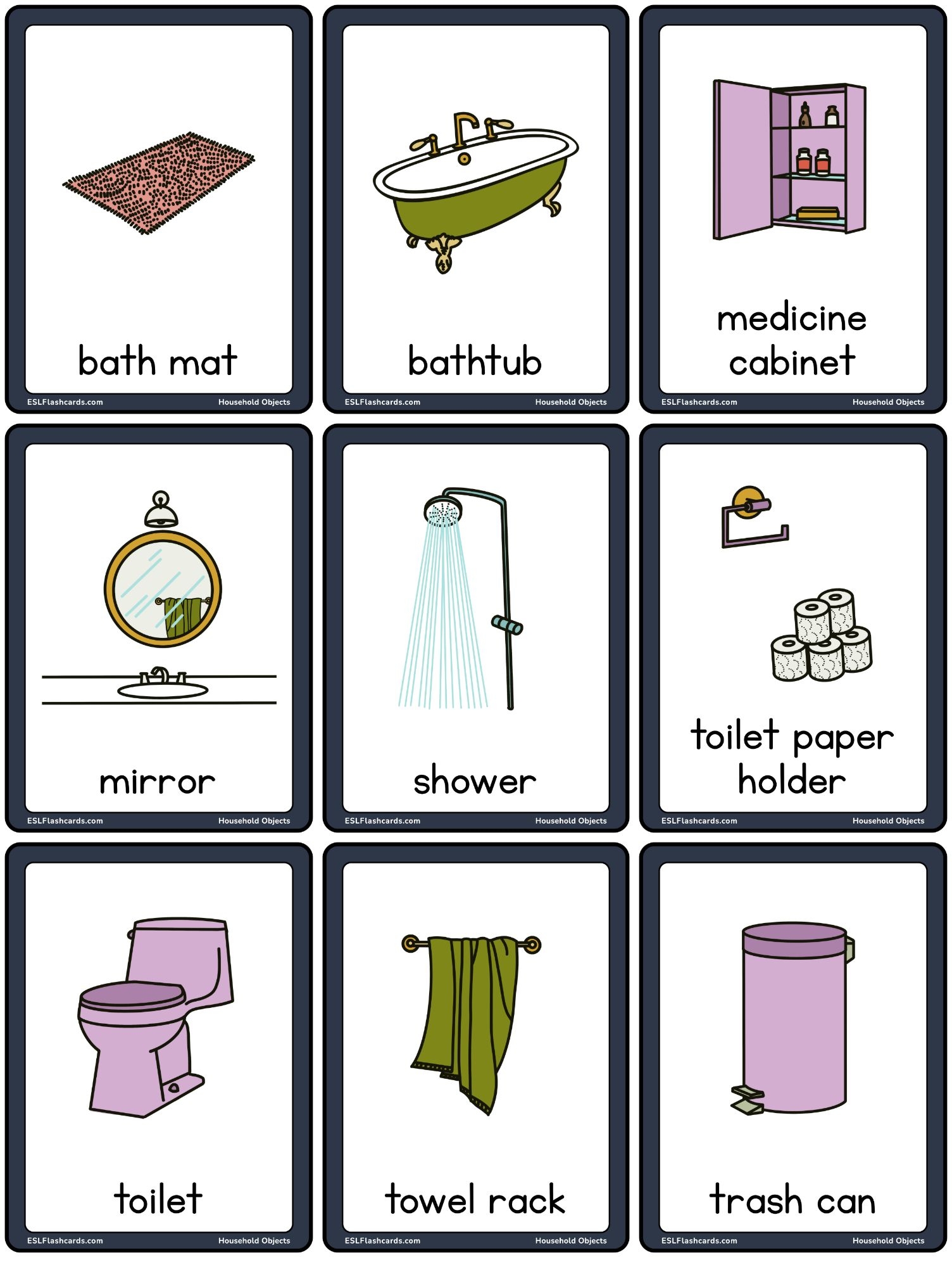 Household Objects ESL Flashcards