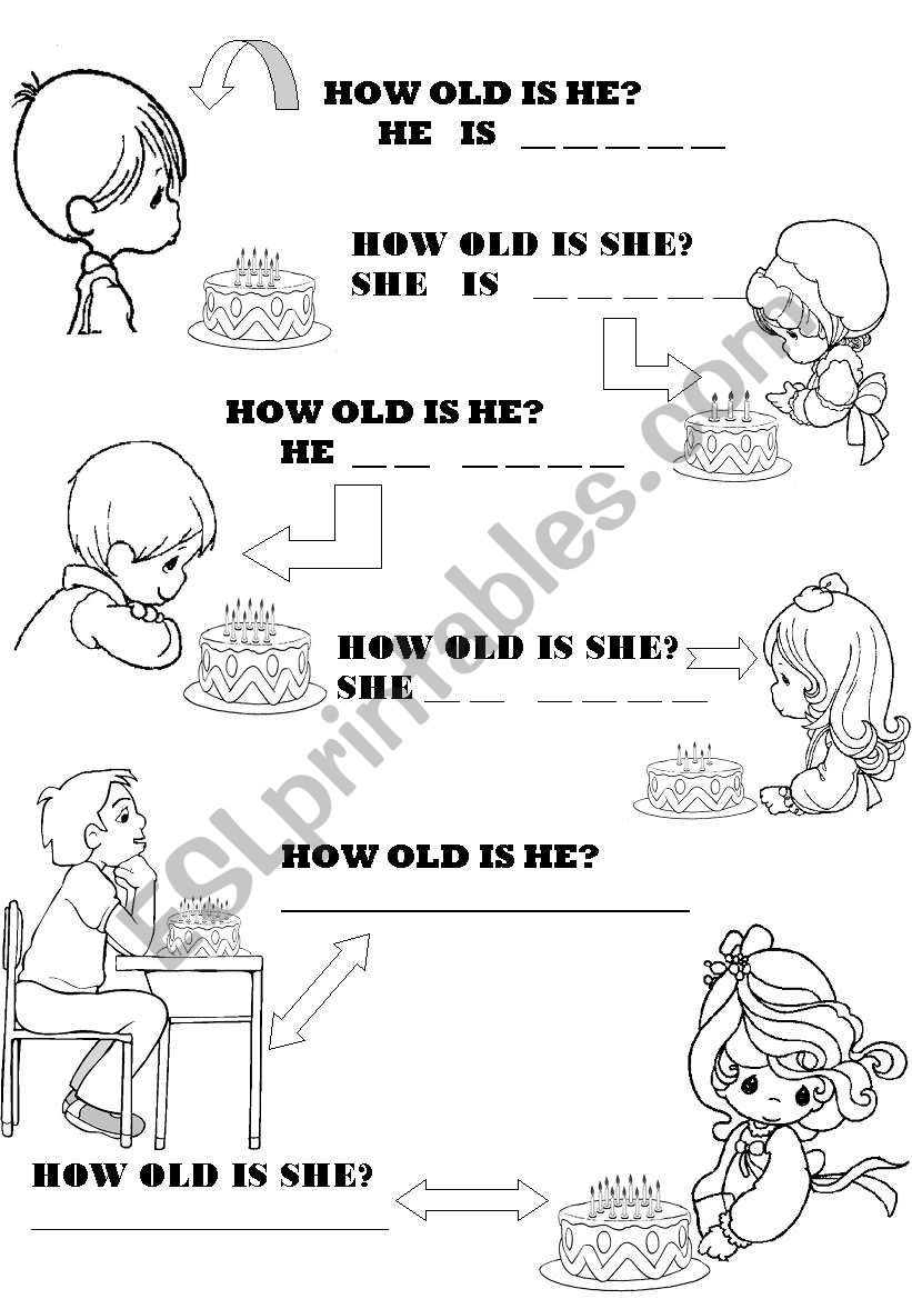How Old Is He she ESL Worksheet By Lobatos How Old Is He she ESL Worksheet By Lobatos
