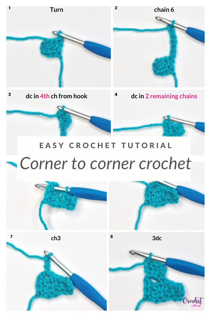 How To Corner To Corner Crochet Step by step Photo Tutorial 