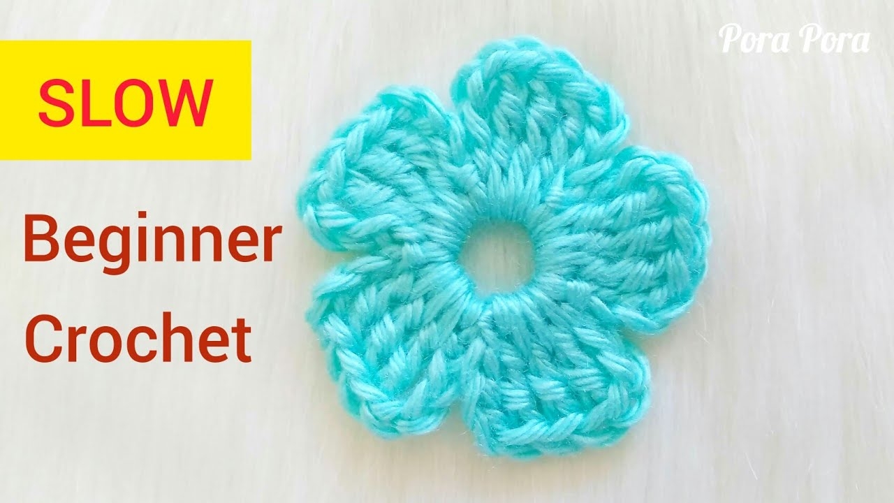How To Crochet A Simple Flower I Step By Step Crochet Flower Tutorial For Beginners YouTube