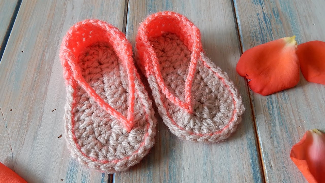 How To Crochet Baby Sandals FlipFlops 0 6 Months YouTube