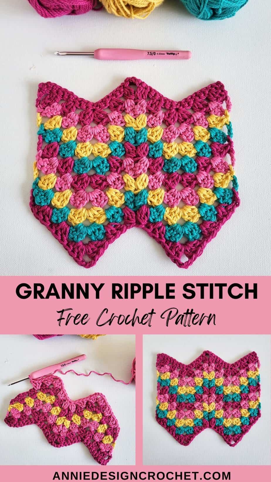 How To Crochet The Granny Ripple Stitch Tutorial Annie Design Crochet
