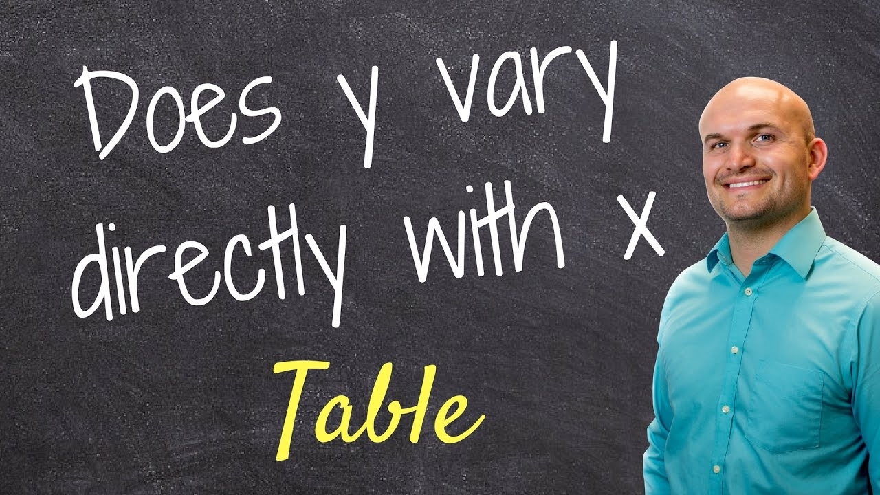 How To Determine If A Function Y Varies Directly With X From A Table YouTube How To Determine If A Function Y Varies Directly With X From A Table YouTube