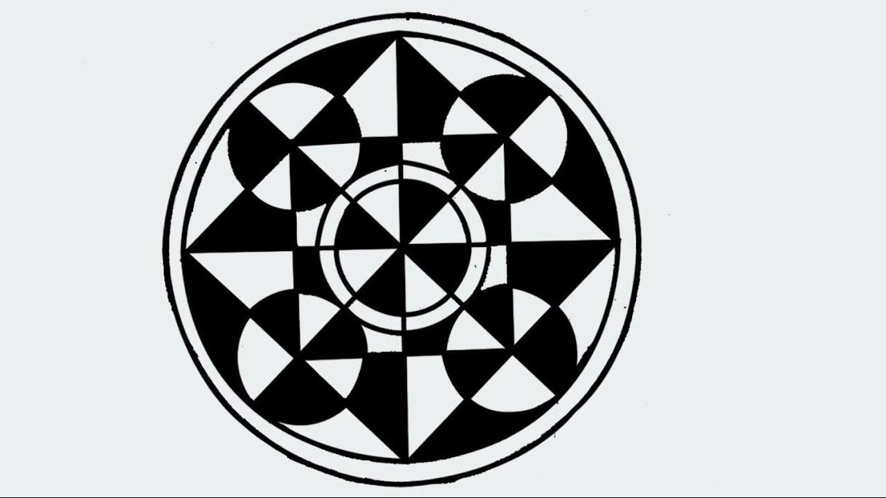 How To Draw A Design Of Circle Square And Triangle Step By Step YouTube