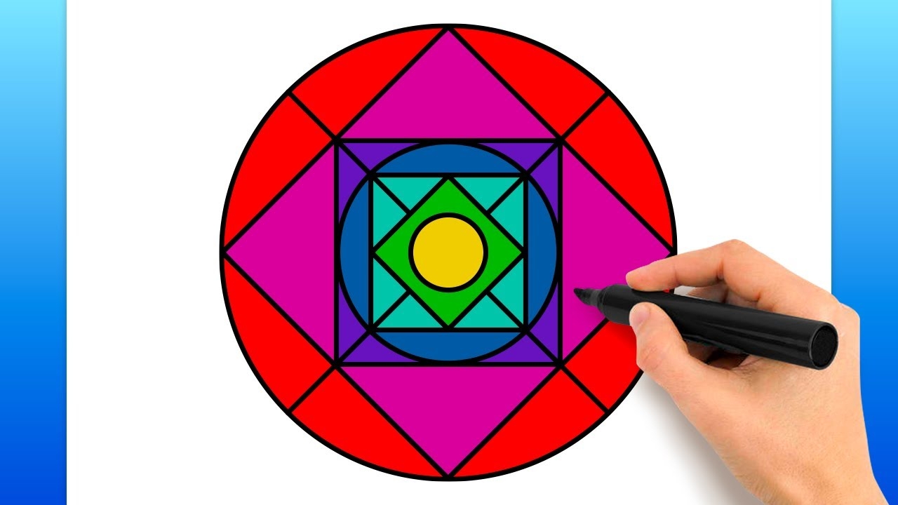 circle triangle square square inside of a circle pattern art