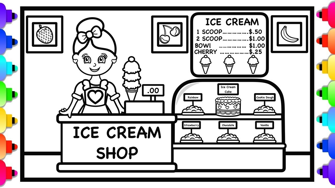 How To Draw And Color An Ice Cream Shop For Kids Ice Cream Shop Coloring Page YouTube How To Draw And Color An Ice Cream Shop For Kids Ice Cream Shop Coloring Page YouTube