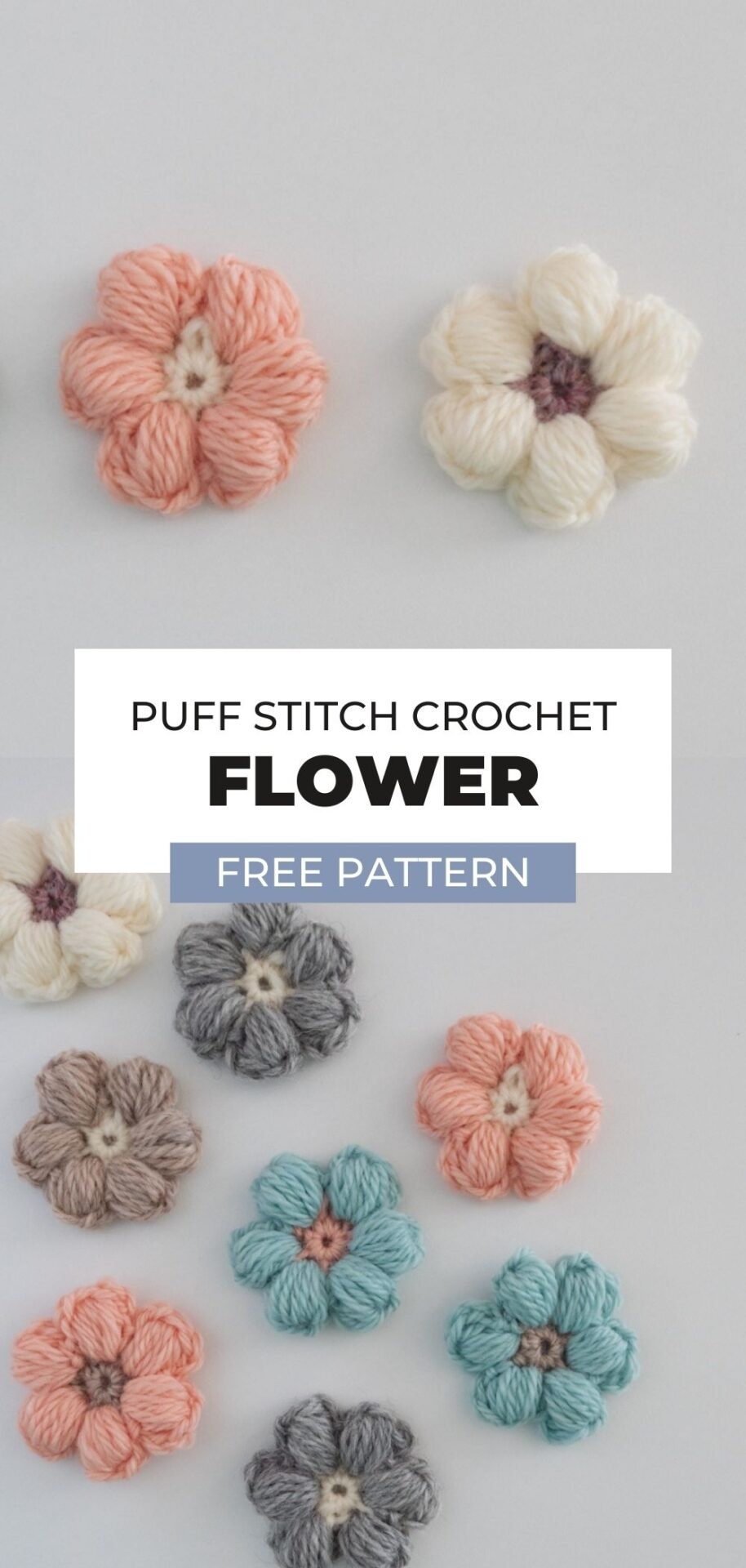 How To Make An Easy Puff Stitch Flower Free Pattern