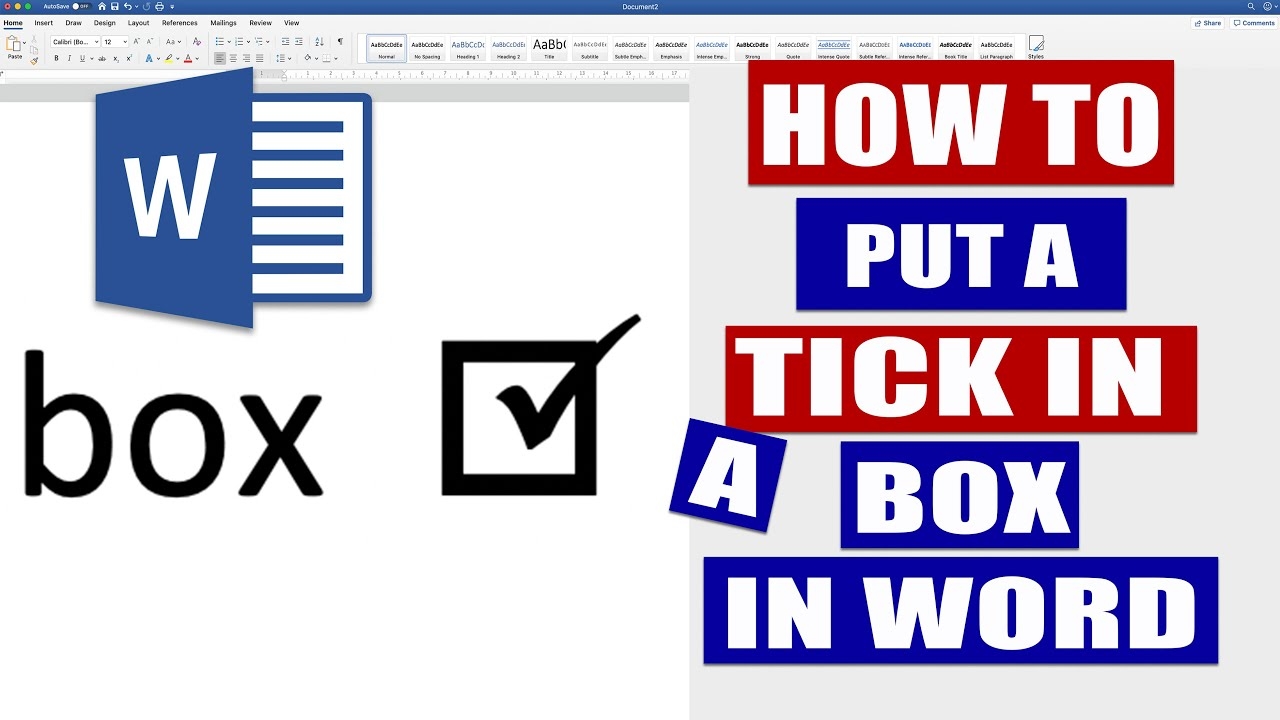 How To Put A Tick In A Box In MS Word Quick And Simple 2020 YouTube