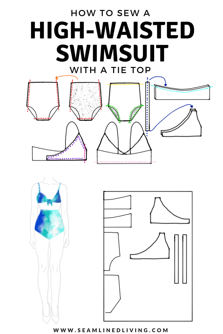 How To Sew A High Waisted Swimsuit DIY Bikini Pattern