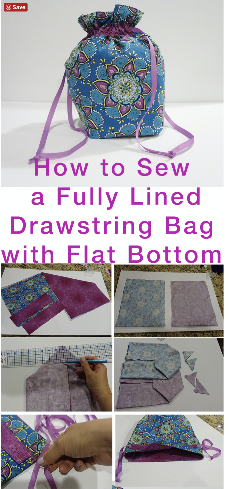 How To Sew A Lined Drawstring Bag Kristin Omdahl
