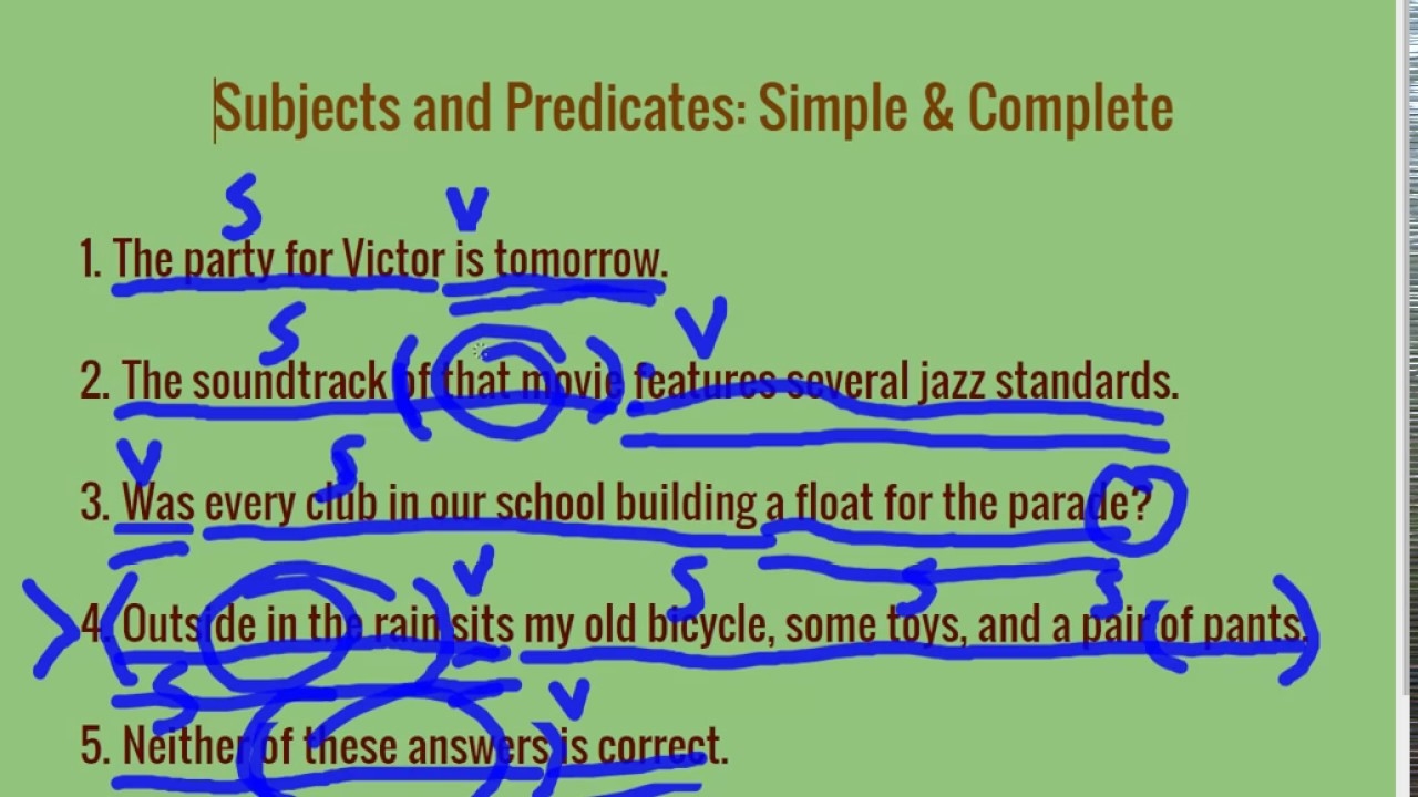 How To Subjects And Predicates Simple Complete YouTube How To Subjects And Predicates Simple Complete YouTube