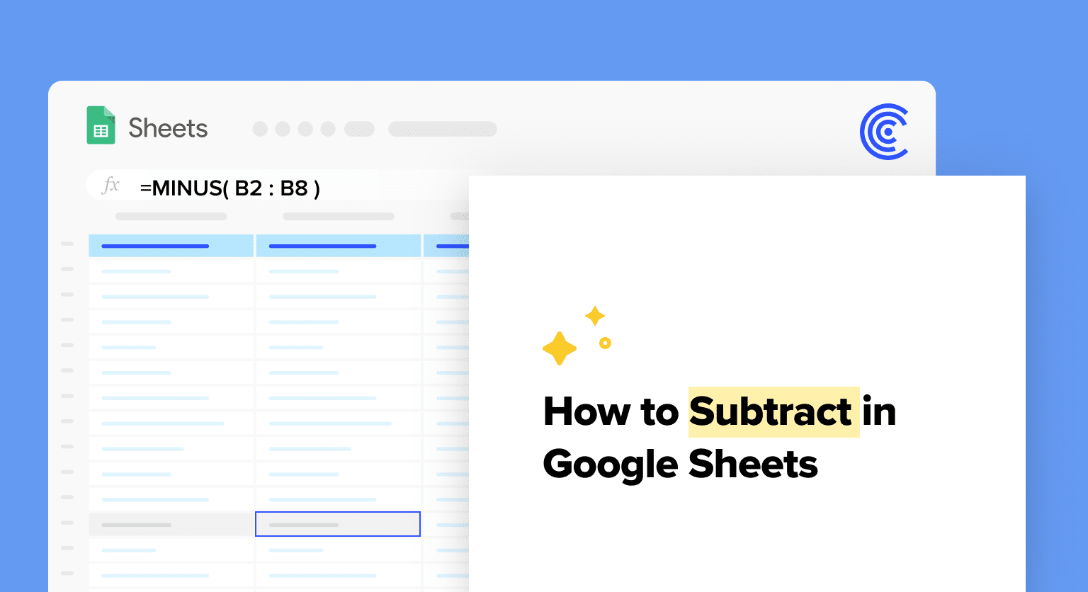 How To Subtract In Google Sheets
