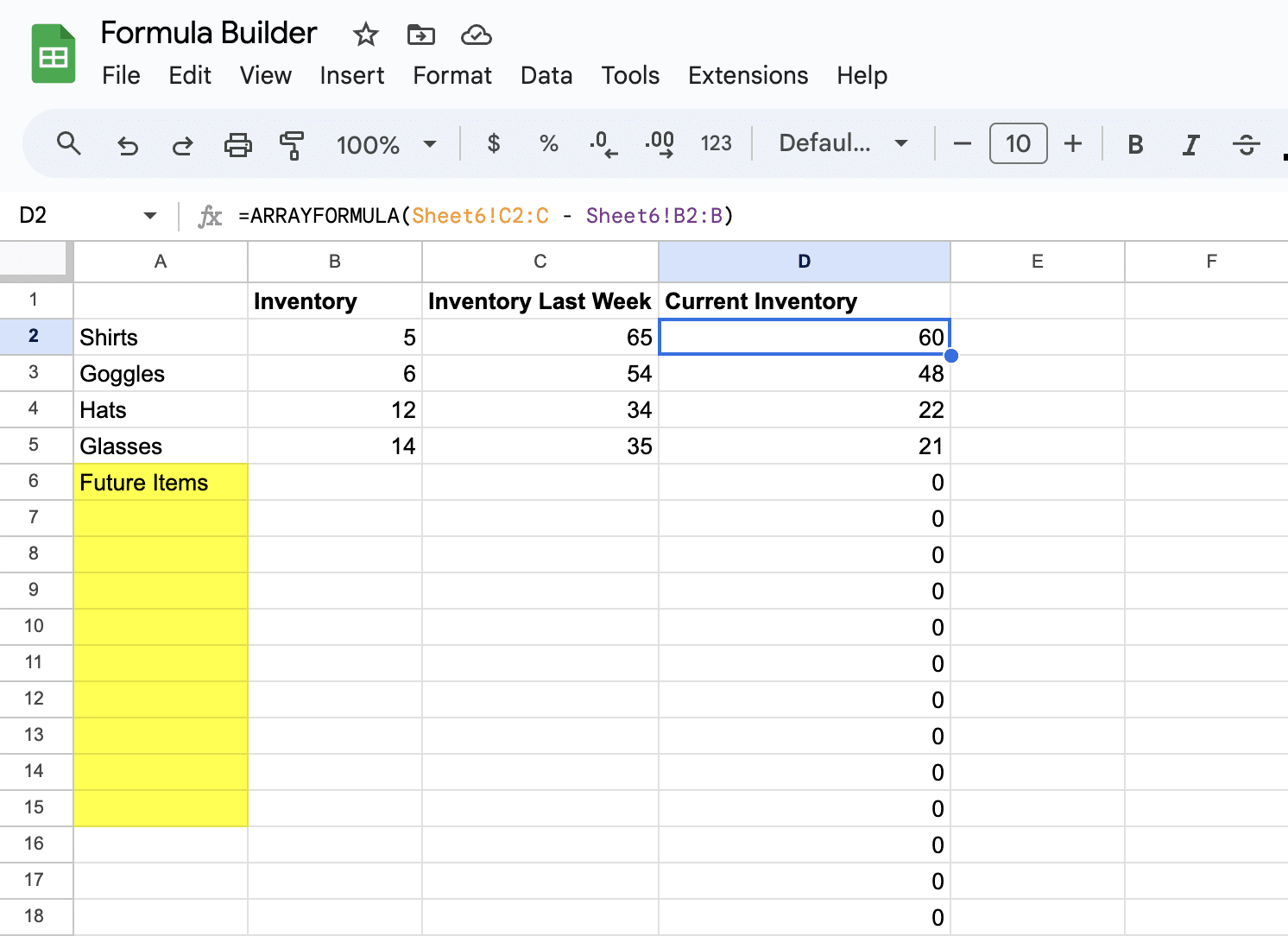 How To Subtract In Google Sheets