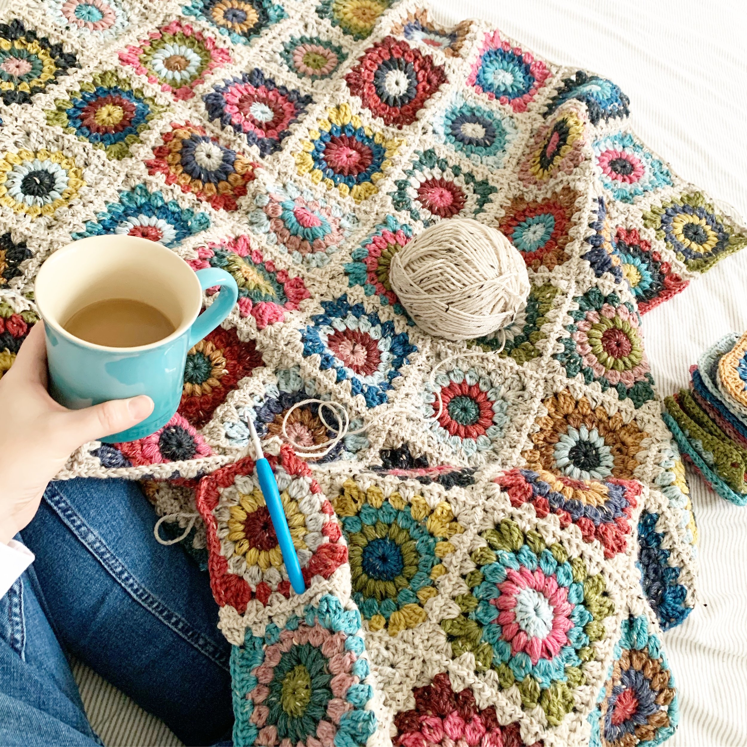Hygge Burst Granny Square Blanket Patter NautiKrall Crochet