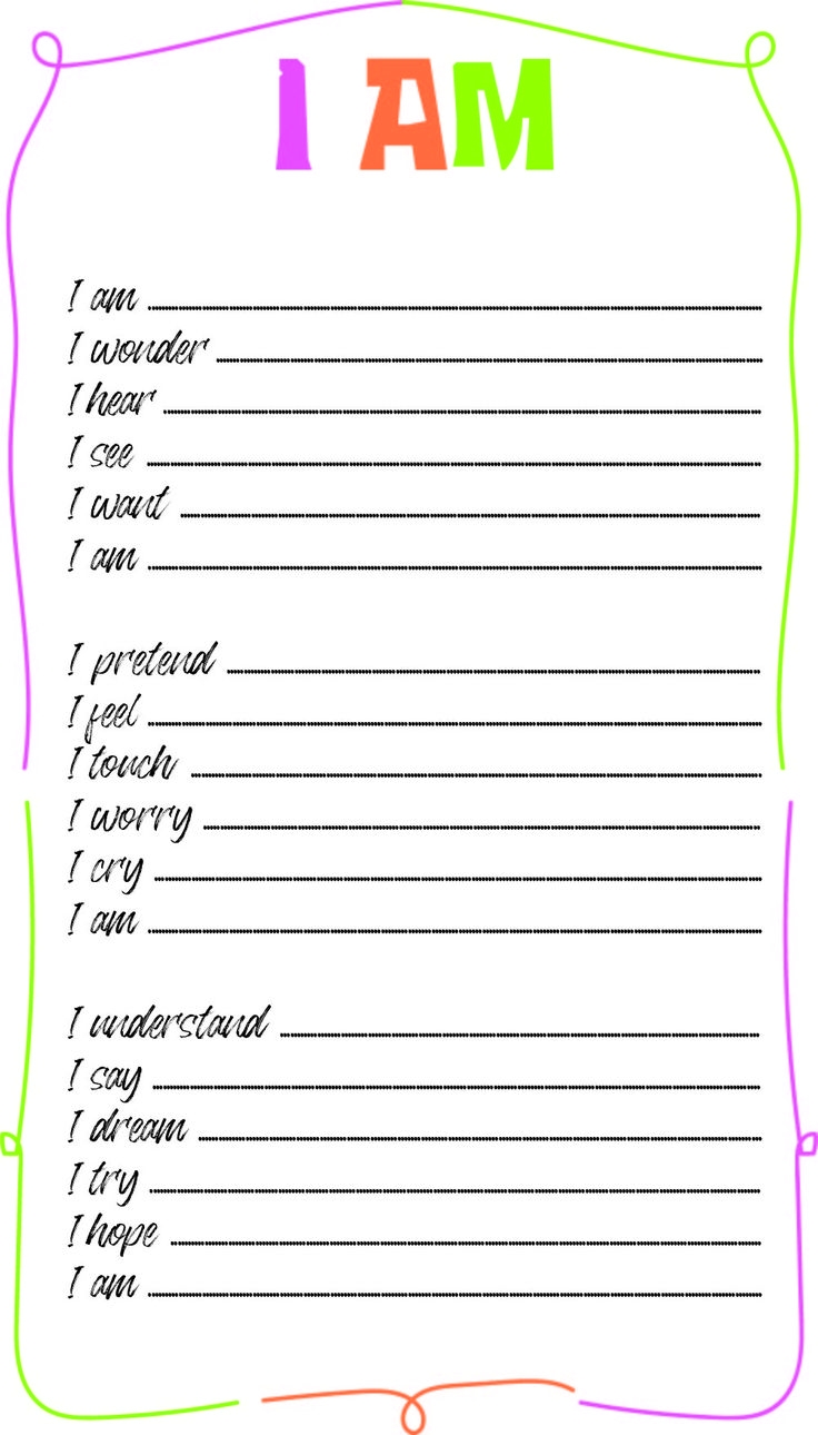 I AM Poem 10 Free PDF Printables Printablee I Am Poem Poem Template I