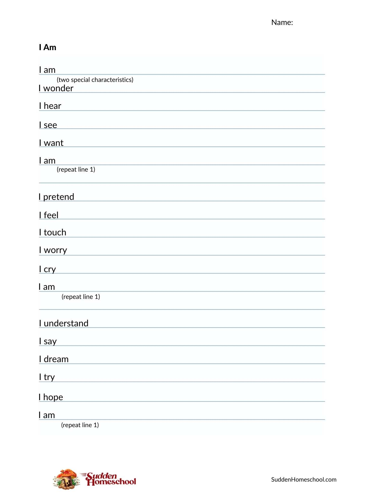 I Am Poem FREE With Digital Easel Activity Writing Activities I Worksheets Library